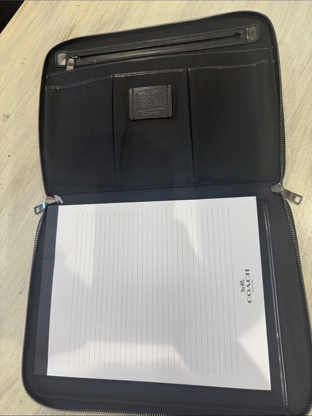 Coach Black Men's Leather Folio Zip Case